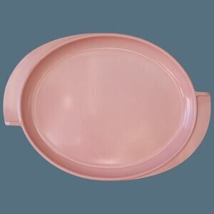 Vintage 1950s Boonton Pink Melamine Winged 14.5" Platter